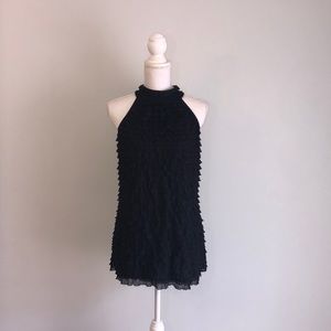 G.T.B ruffle black tank Size L